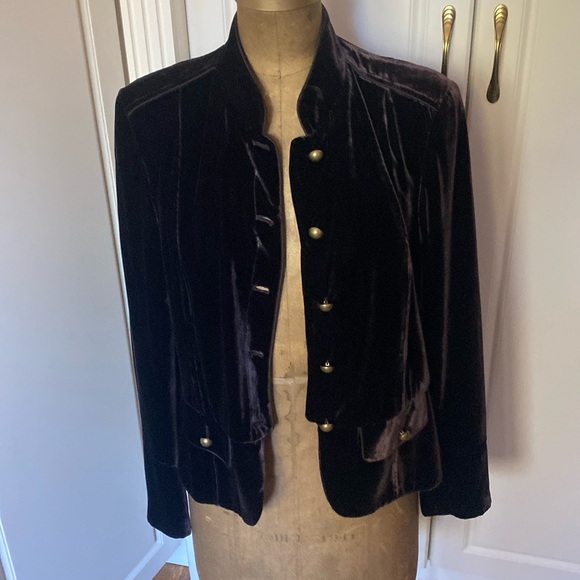 STUNNING VELVET DARK BROWN BLAZER BY PASSPORT . - Picture 15 of 15